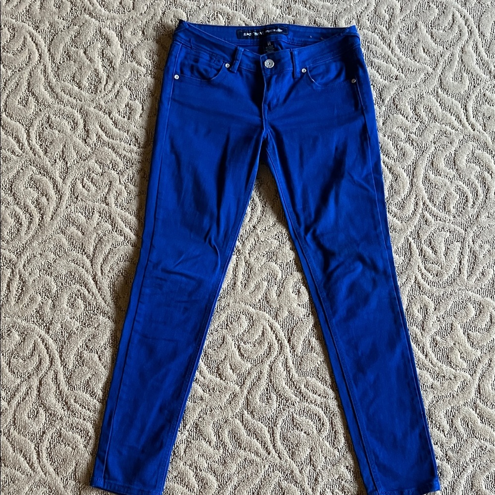 Almost Famous Cobalt Blue Low Rise Skinny Jeans